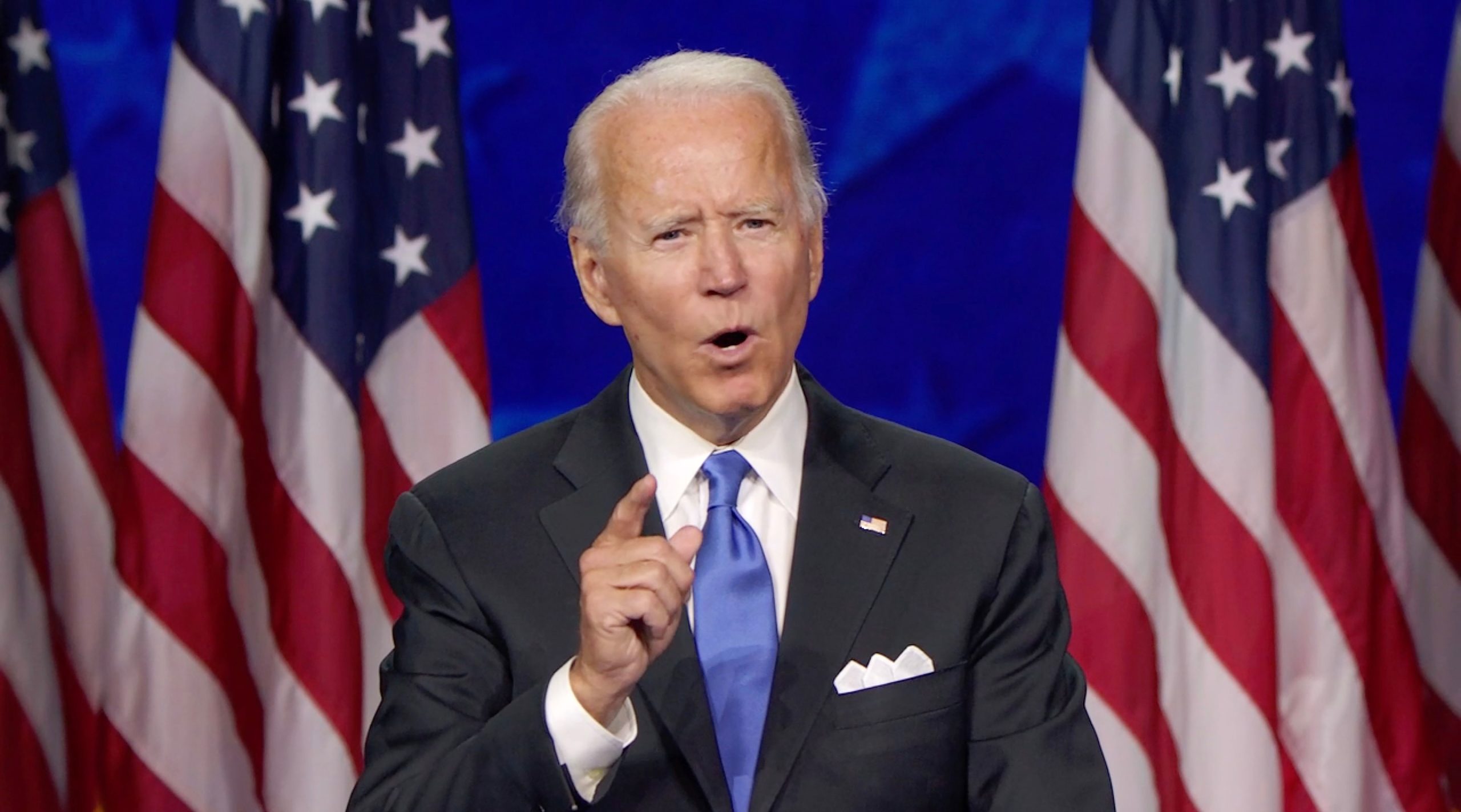 Biden speaking at the Democratic National Convention Committee livestream