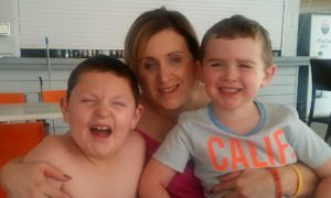Stacey McPherson with Calum (left) and his younger brother Jack