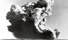Plumes of mud and seawater described at the time as resembling a giant cauliflower fill the air after the UK tests nuclear bomb off the Montebello islands, Australia, on October 
3, 1952