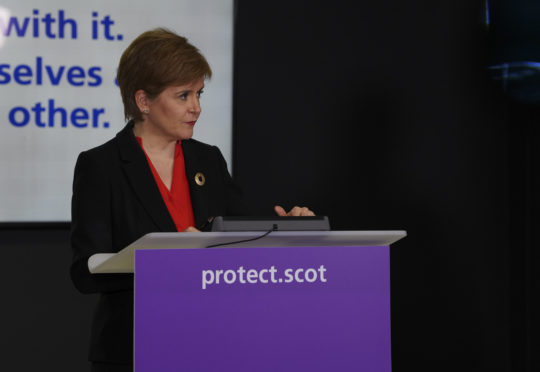 Nicola Sturgeon at her daily coronavirus briefing.