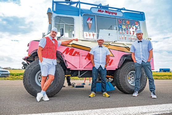 Paddy McGuinness, Chris Harris and Freddie Flintoff have got it licked in the latest series of Top Gear, burning rubber in a monster-sized ice cream van