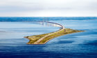 Oresund Bridge As Seen Across the Oresund Strait Between Denmark and Sweden.