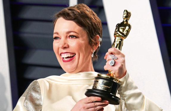 Olivia Colman at the Vanity Fair post-Oscars party