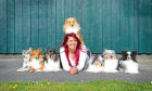 Kaylee Garrick poses with her canine friends