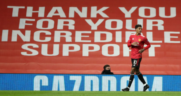 Manchester 
United striker Marcus Rashford in action last week
