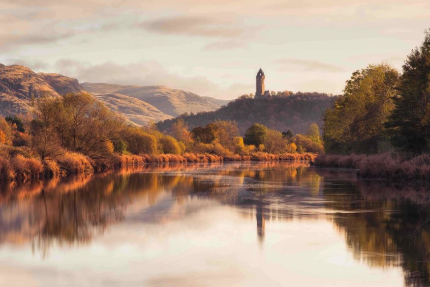 Graham Mackay, 'Wallace Monument from the banks of the Forth'