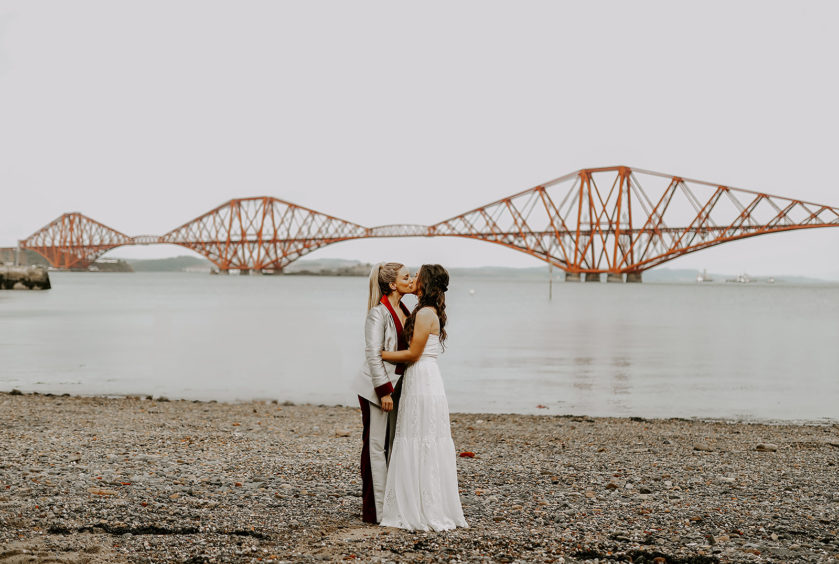 Becca and Daire were still able to get married where they wanted, at Orocco Pier in South Queensferry, with the backdrop of the Forth Rail Bridge.