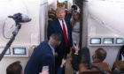 President Trump leaving a campaign rally at Pensacola aboard Air Force One