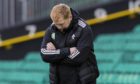 Celtic manager Neil Lennon looks frustrated during the clash with Rangers