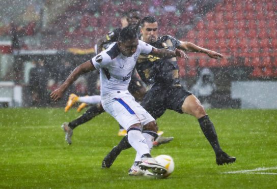 Alfredo Morelos in action against Standard Liege