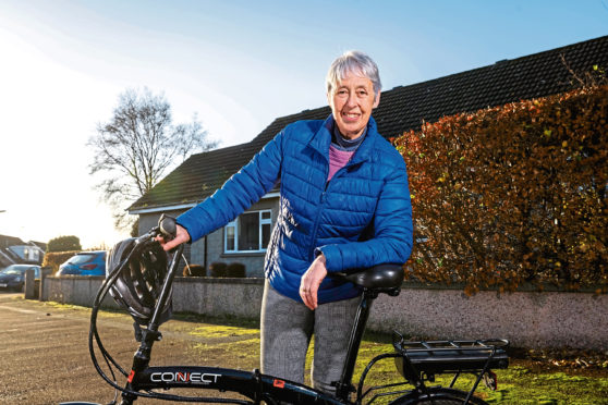 Muriel Knox from Aberdeen with her electric bike.