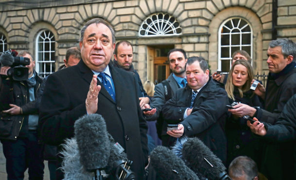 Alex Salmond outside the Court of Session in 2019