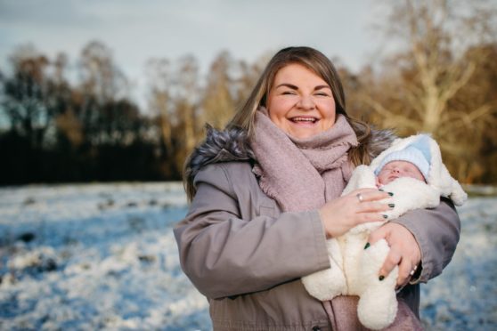 Carly McKenna, in Bothwell last week with baby Connor