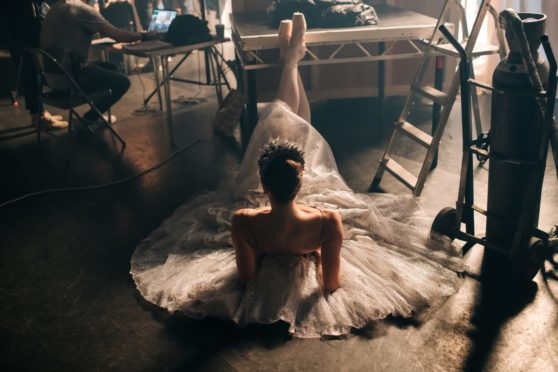 Marge Hendrick on the set of The Secret Theatre, Scottish Ballet’s first feature film which premiered online