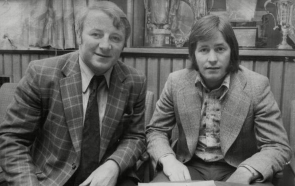 Jim McCalliog with Tommy Docherty