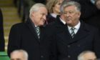 Celtic chairman, Ian Bankier, with departing chief executive, Peter Lawwell