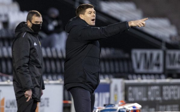 Steven Gerrard on the touchline during the defeat to St Mirren