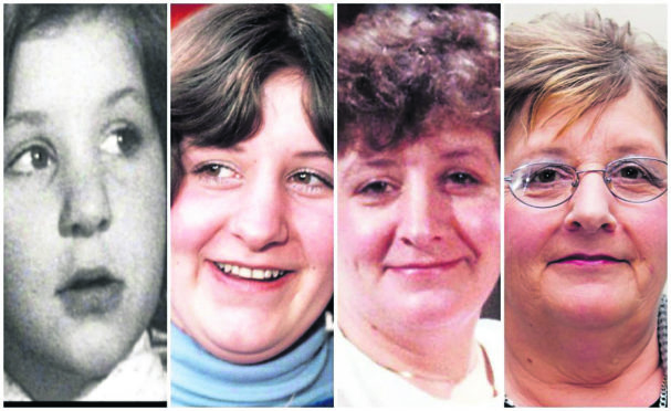 Jackie Bassett as viewers of landmark series Up have seen her aged, from left, 7, 21, 35 and 63.