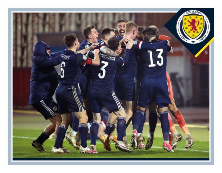 Celebrations after the penalty shoot-out win over Serbia