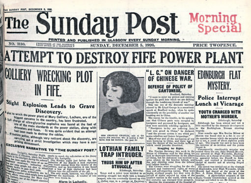 The murder was covered in the Sunday Post on December 5, 1926.