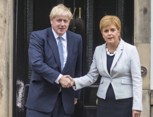 Prime Minister and Conservative Leader, Boris Johnson visits Bute House to meet First Minister of Scotland, Nicola Sturgeon.