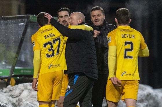 David Martindale celebrates the midweek win over Kilmarnock