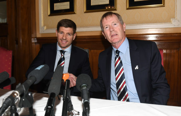 Steven Gerrard with Dave King on the day in 2018 when he was announced as Rangers manager