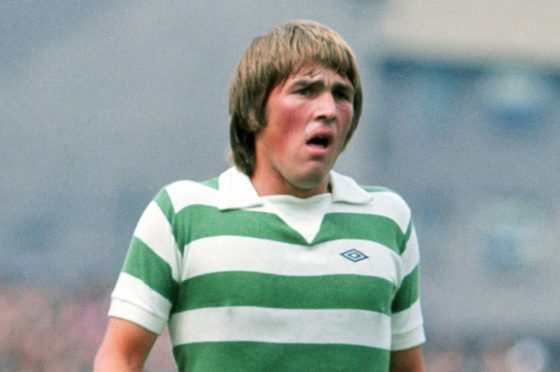 Kenny in action for Celtic in 1976