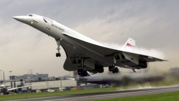 A Concorde flight takes off from London’s Heathrow in 2001, 32 years after the stunning plane’s 27-minute debut