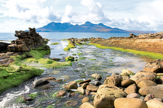 Isle of Rum viewed from the Isle of Eigg.