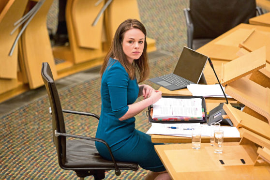 Finance Secretary Kate Forbes after she delivered the Scottish Budget to the Scottish Parliament, Edinburgh.