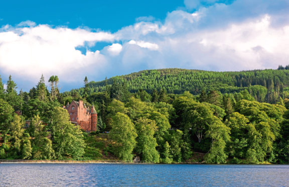 Fonab Castle on Loch Faskally.