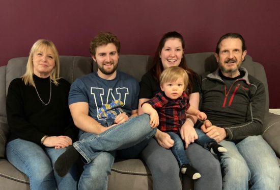 L-R Lucy’s mum Lydia, fiancé Tommy Smith, Lucy and birthday boy L.J and dad Robert.