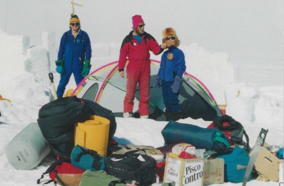 Anne and Giles Kershaw camping in Antarctica with Mike McDowell