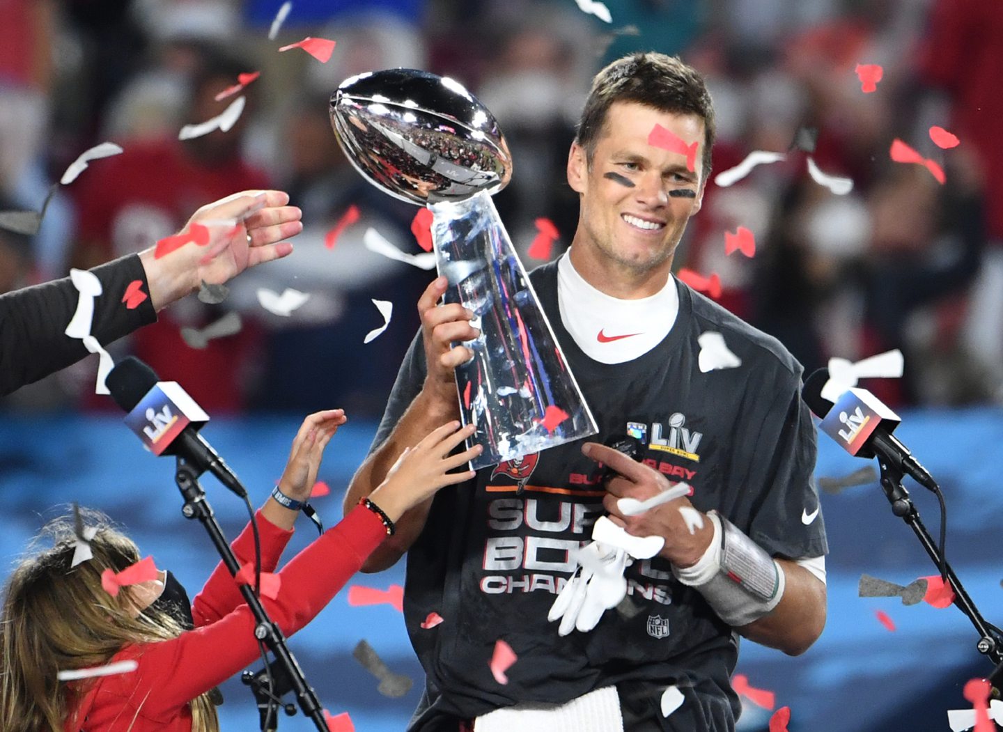 Tom Brady after winning the Super Bowl