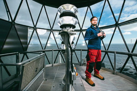 Apprentice engineer James Addison at Scurdie Ness Lighthouse, near Montrose