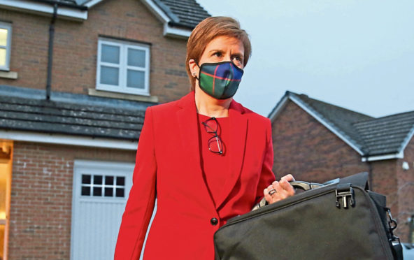 Nicola Sturgeon leaves her Glasgow home to attend the Holyrood inquiry on March 3