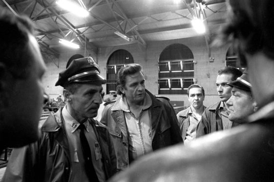 Country star Johnny Cash visits San Quentin prison in 1969