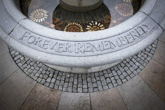 The memorial fountain at the Garden of Remembrance at Dunblane Cemetery