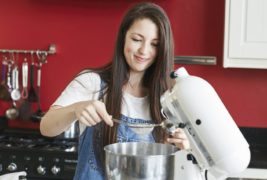 Aimee at work in the kitchen