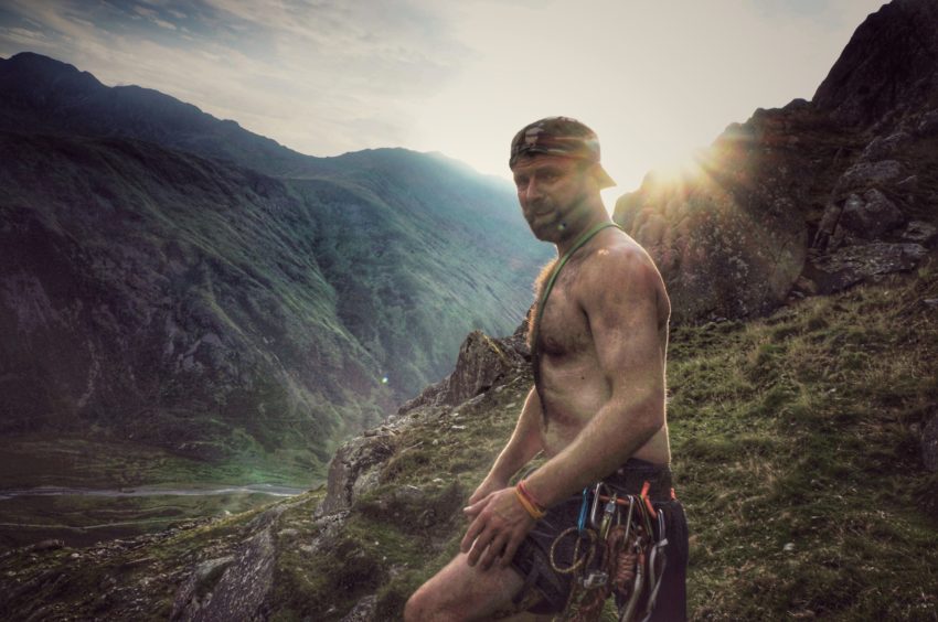 Dan Oakaby on the first day of his climbing weekend