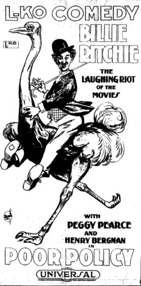Poster for Billie’s 1915 short, Poor Policy