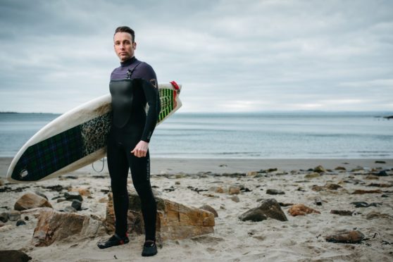 Scott Mitchell at Silversands beach in Aberdour, Fife