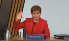 Screengrab from Scottish Parliament TV of First Minister Nicola Sturgeon taking oath before giving evidence to the Committee on the Scottish Government Handling of Harassment Complaints, at Holyrood in Edinburgh, examining the handling of harassment allegations against former first minister Alex Salmond. Issue date: Wednesday March 3, 2021. PA Photo. See PA story POLITICS Salmond. Photo credit should read: Scottish Parliament TV/PA Wire

NOTE TO EDITORS: This handout photo may only be used in for editorial reporting purposes for the contemporaneous illustration of events, things or the people in the image or facts mentioned in the caption. Reuse of the picture may require further permission from the copyright holder.