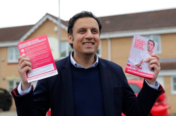 Scottish Labour Party leader Anas Sarwar campaigning in the Toryglen area of Glasgow