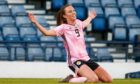 Caroline Weir celebrates scoring for Scotland against Jamaica at Hampden Park in 2019