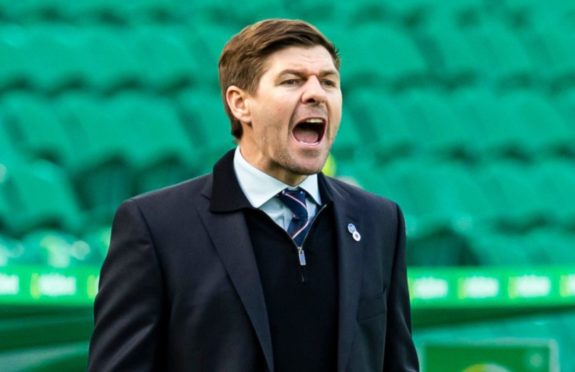 Steven Gerrard on the touchline at Celtic Park