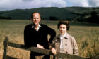 Duke of Edinburgh and Queen Elizabeth II at Balmoral celebrating their Silver Wedding anniversary.