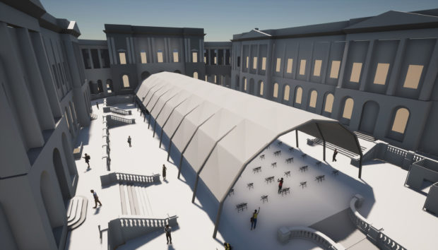 An artist's impression of the venue to be used at Old College Quad