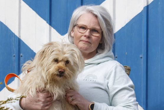 Anne Stewart at home in Macduff with pet terrier Shyla